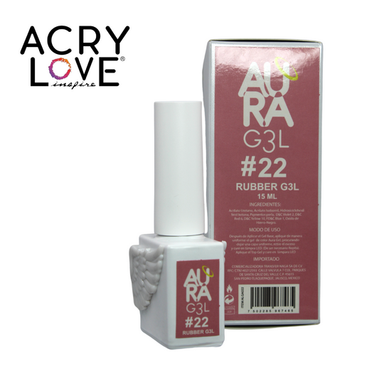 Esmalte Rubber #22, Gel Para Uñas 15ml. Acry Love