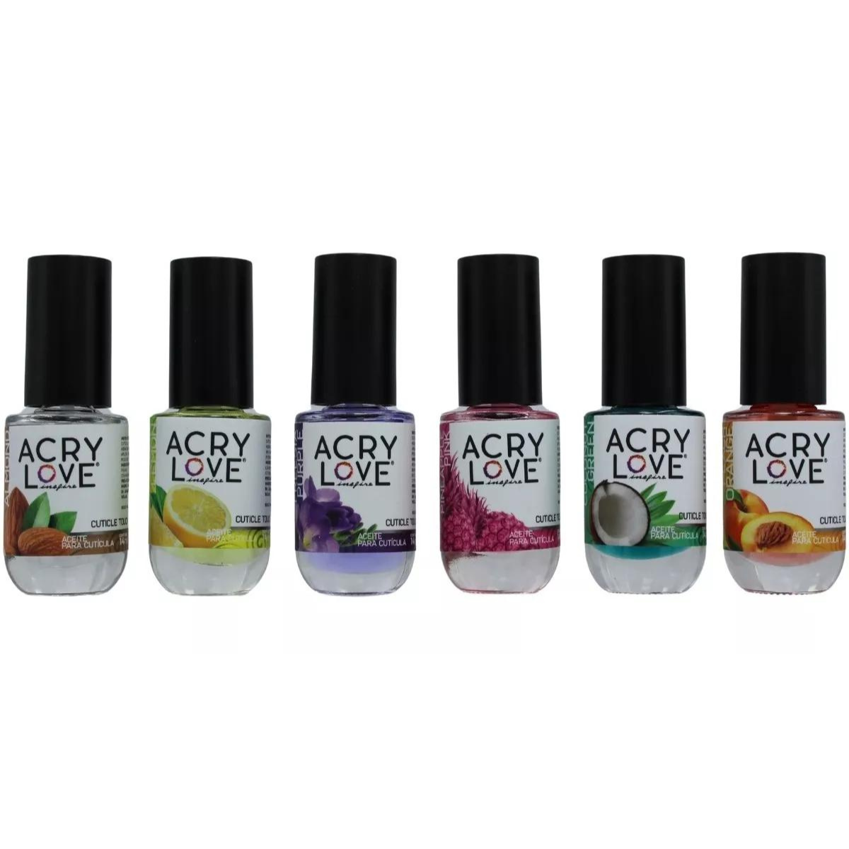 Aceite Para Cutícula, 6 Aromas Diferentes 14ml c/u. Acry Love