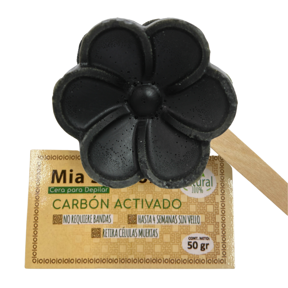 Cera Para Depilar Natural, Carbón Activado 50g. Mia Spañola