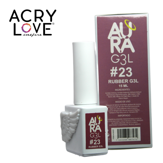 Esmalte Rubber #23, Gel Para Uñas 15ml. Acry Love