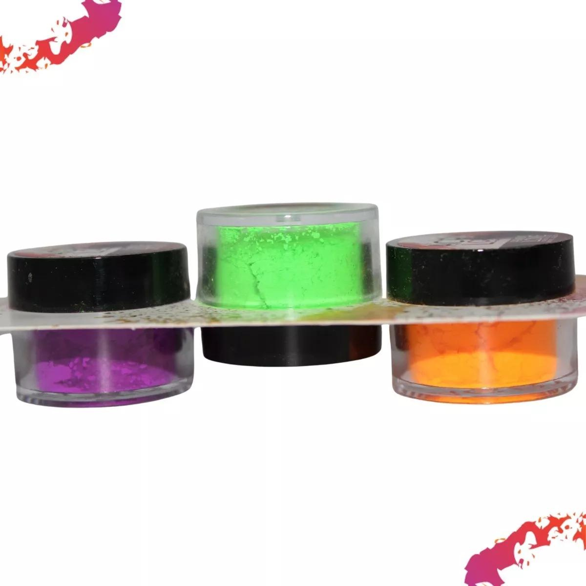 Set De 3 Pigmentos Neon. Pigment Love Collection. Acry Love