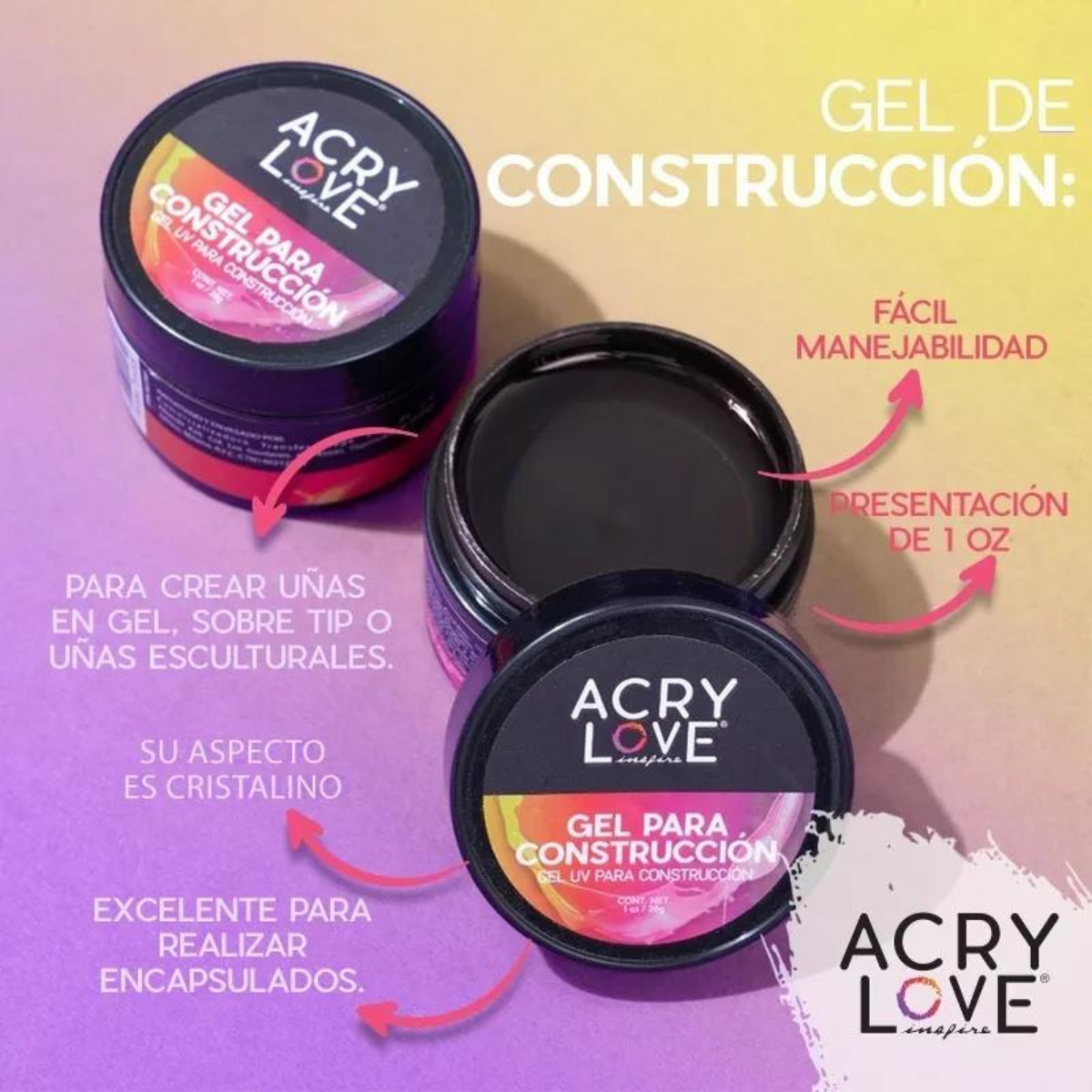 Gel Uv Builder 1oz, Uñas Acrílicas Construcción. Acry Love