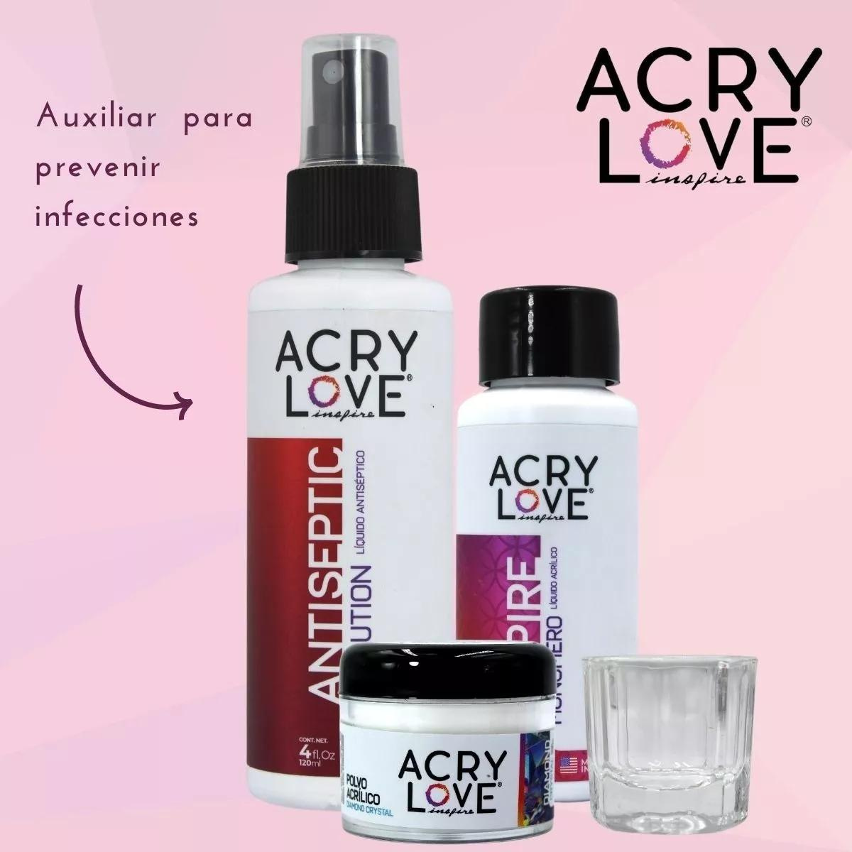 Kit Malibú 17 Pzs. Uñas Acrílicas, Monómero, Limas. Acry Love