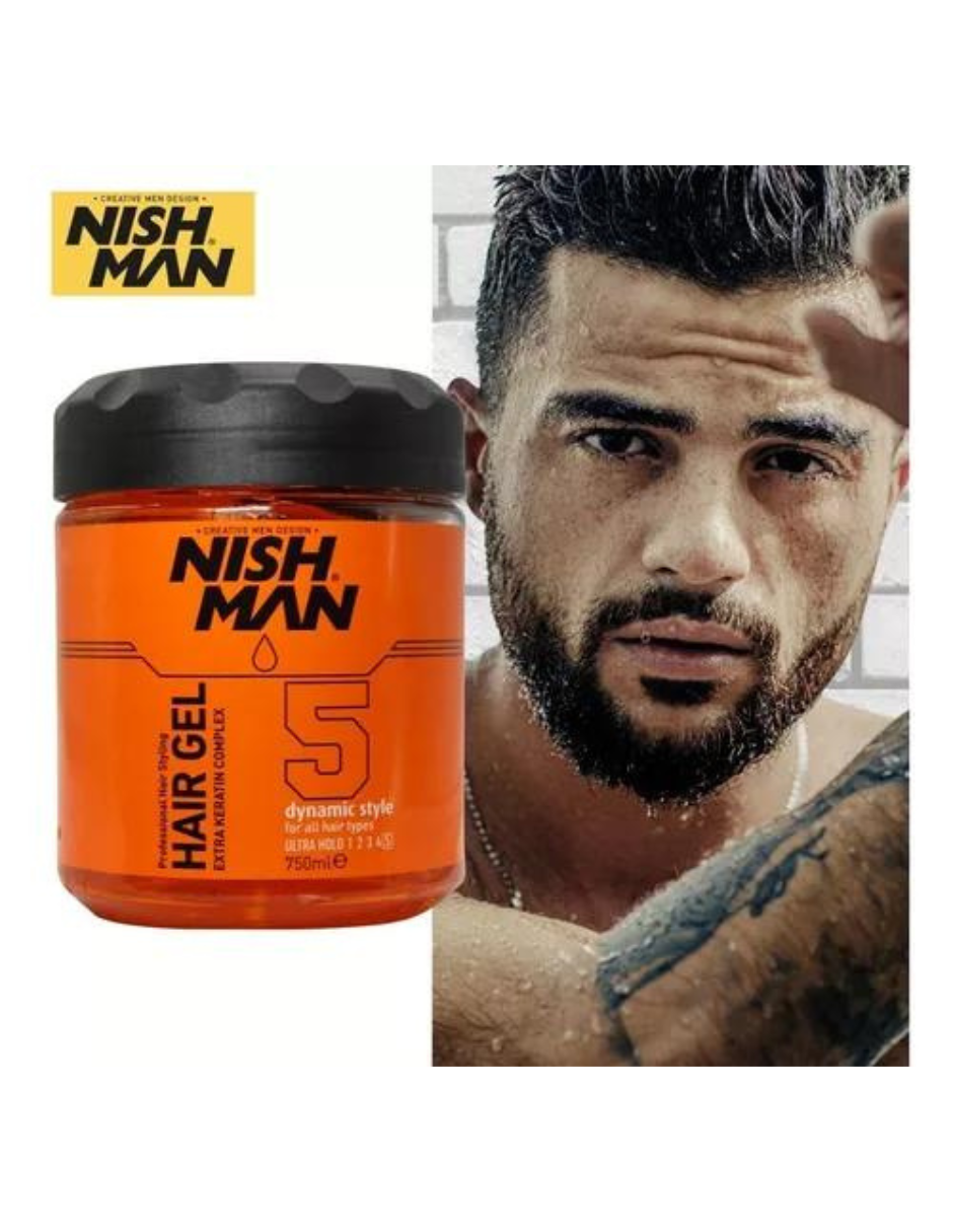 Hair Styling Gel Cabello Extra Fuerte Dynamic 750ml. Nishman