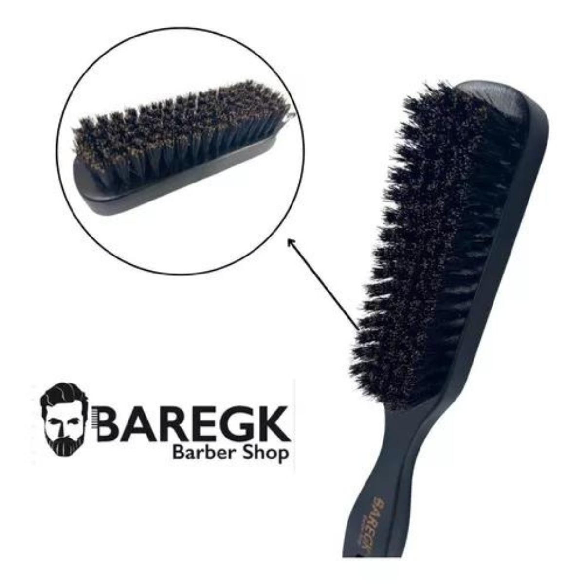 Cepillo Profesional para Barberia, Cerda Natural.  Baregk