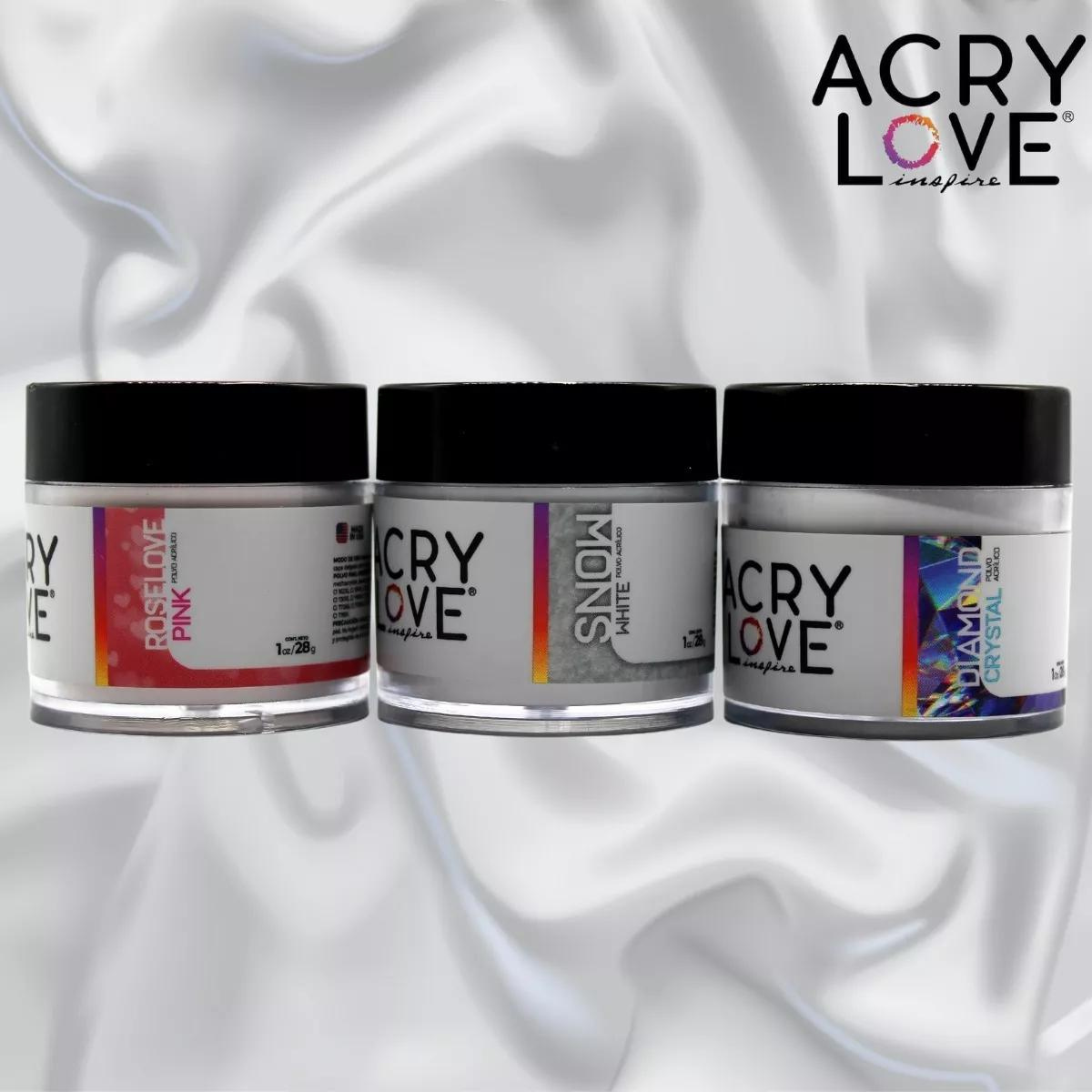 Paquete 3 Polvos Acrílicos Para Uñas 1 Oz C/u. Acry Love