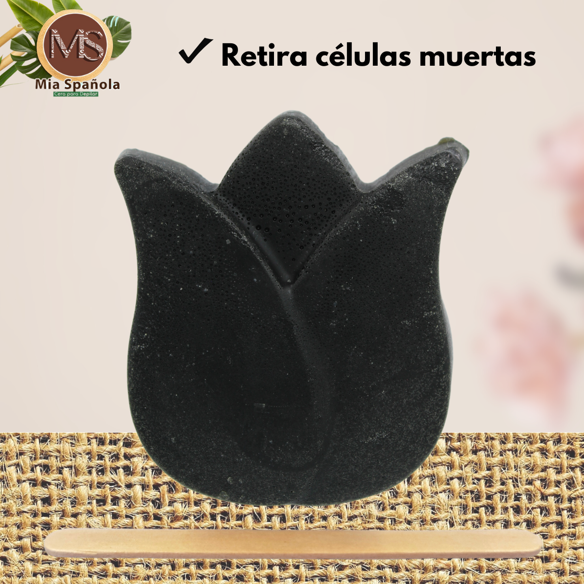 Cera Para Depilar Natural, Carbón Activado 50g. Mia Spañola