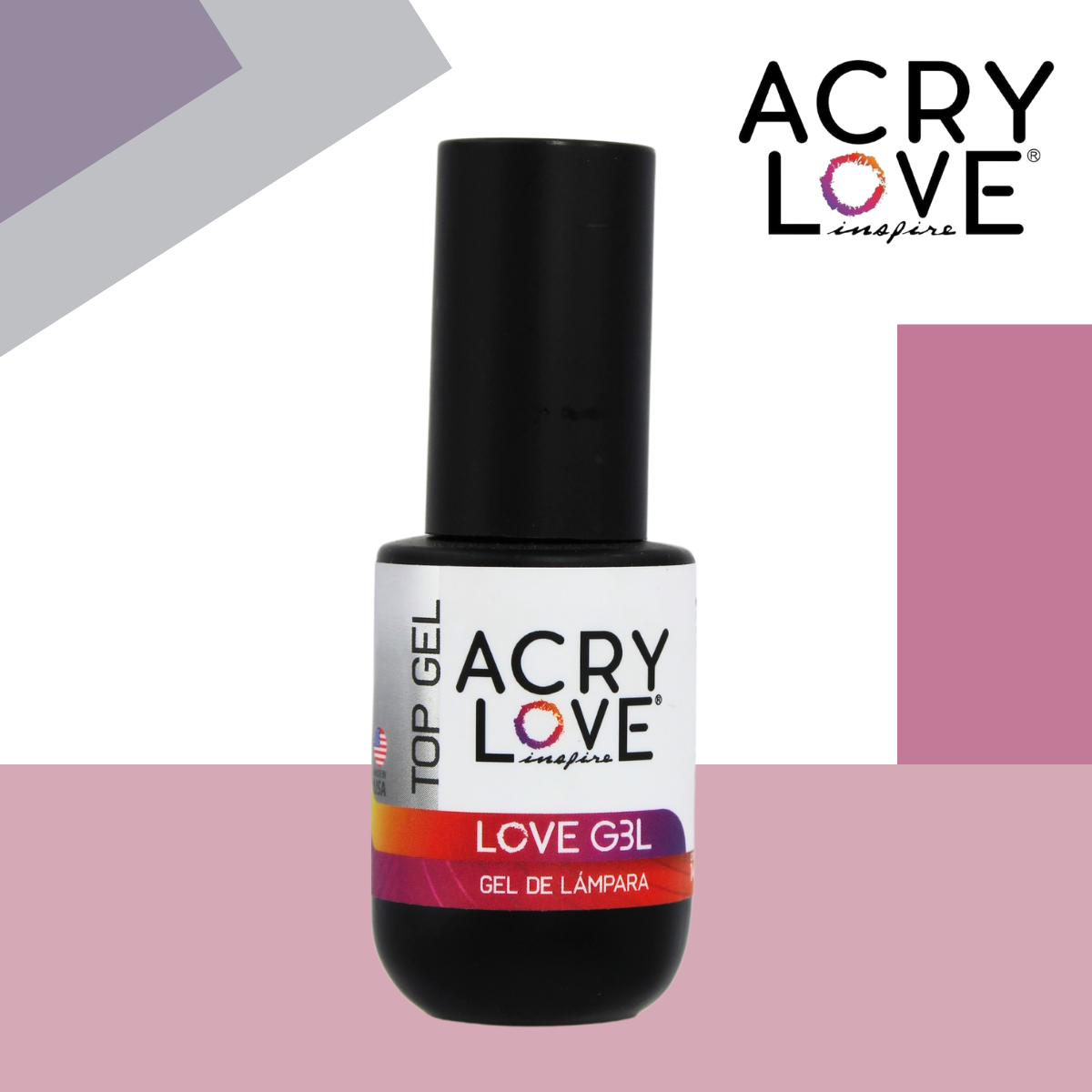 Paquete Base Y Top Gel Semipermanente Para Uñas 14ml. Acry Love