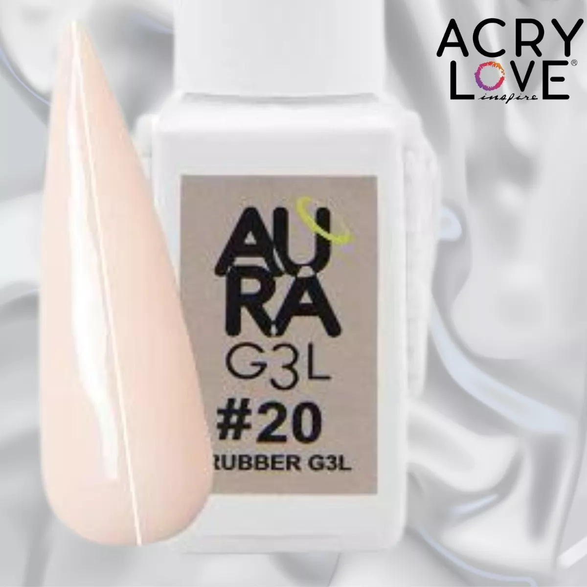 Esmalte Rubber #20, Gel Para Uñas 15ml. Acry Love