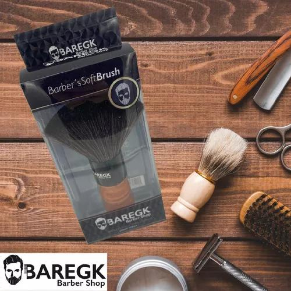 Brocha Suave Para Cabello, Barbería, 100% Caballo. Baregk