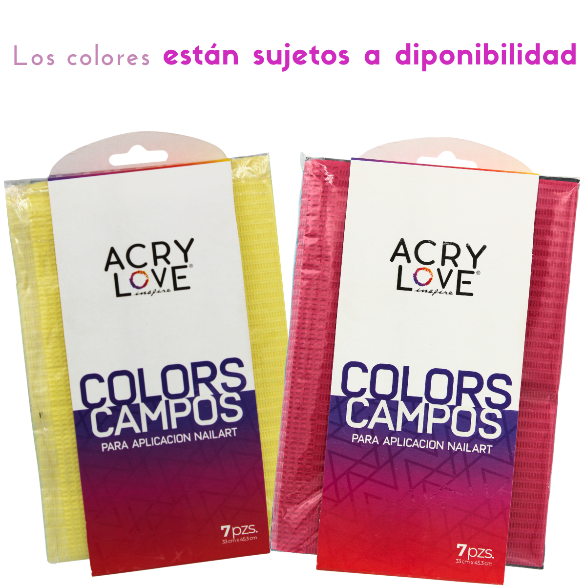 Campos Colors de Aplicación Nailart Para Uñas, 7 Toallas. Acry Love