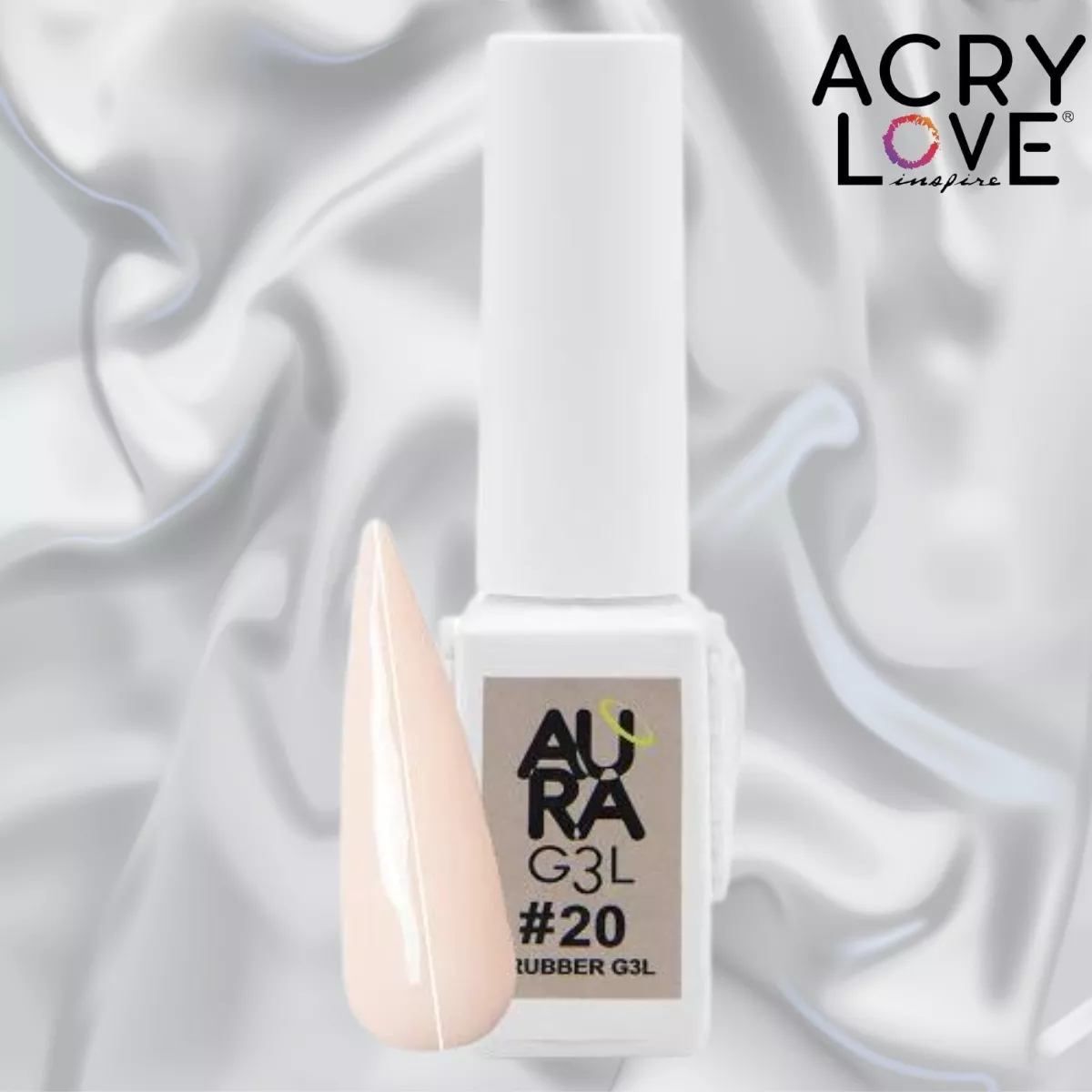 Esmalte Rubber #20, Gel Para Uñas 15ml. Acry Love