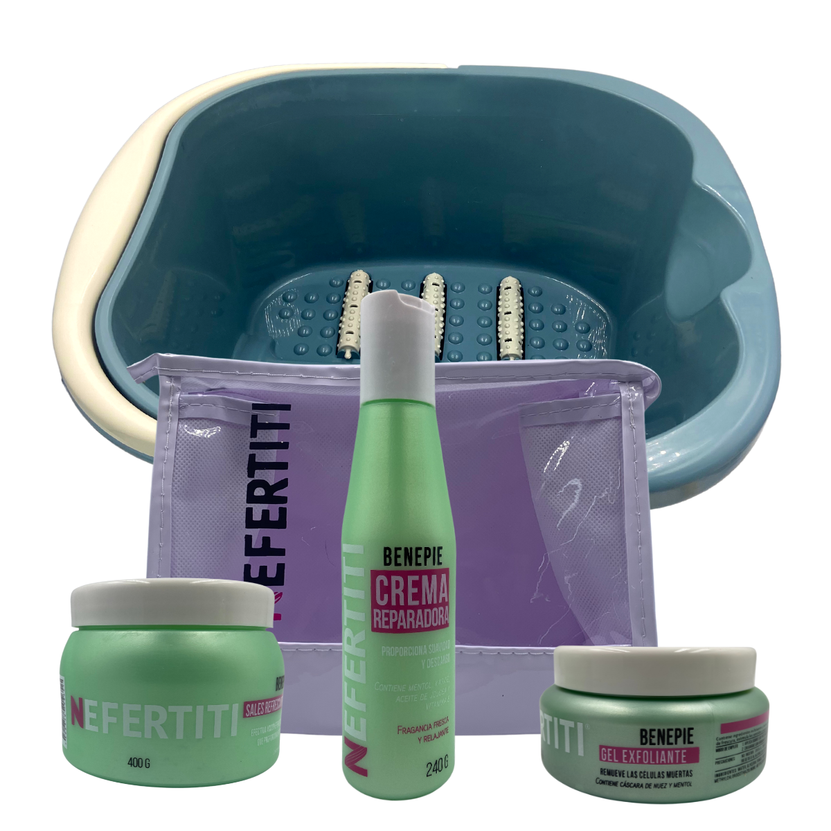 Kit Benepie Neferititi Crema Exfoliante Sales +tina Rígida Azul. Sweet