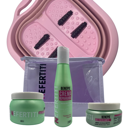 Kit Benepie Neferititi Crema Exfoliante Sales +tina Plegable Rosa. Sweet