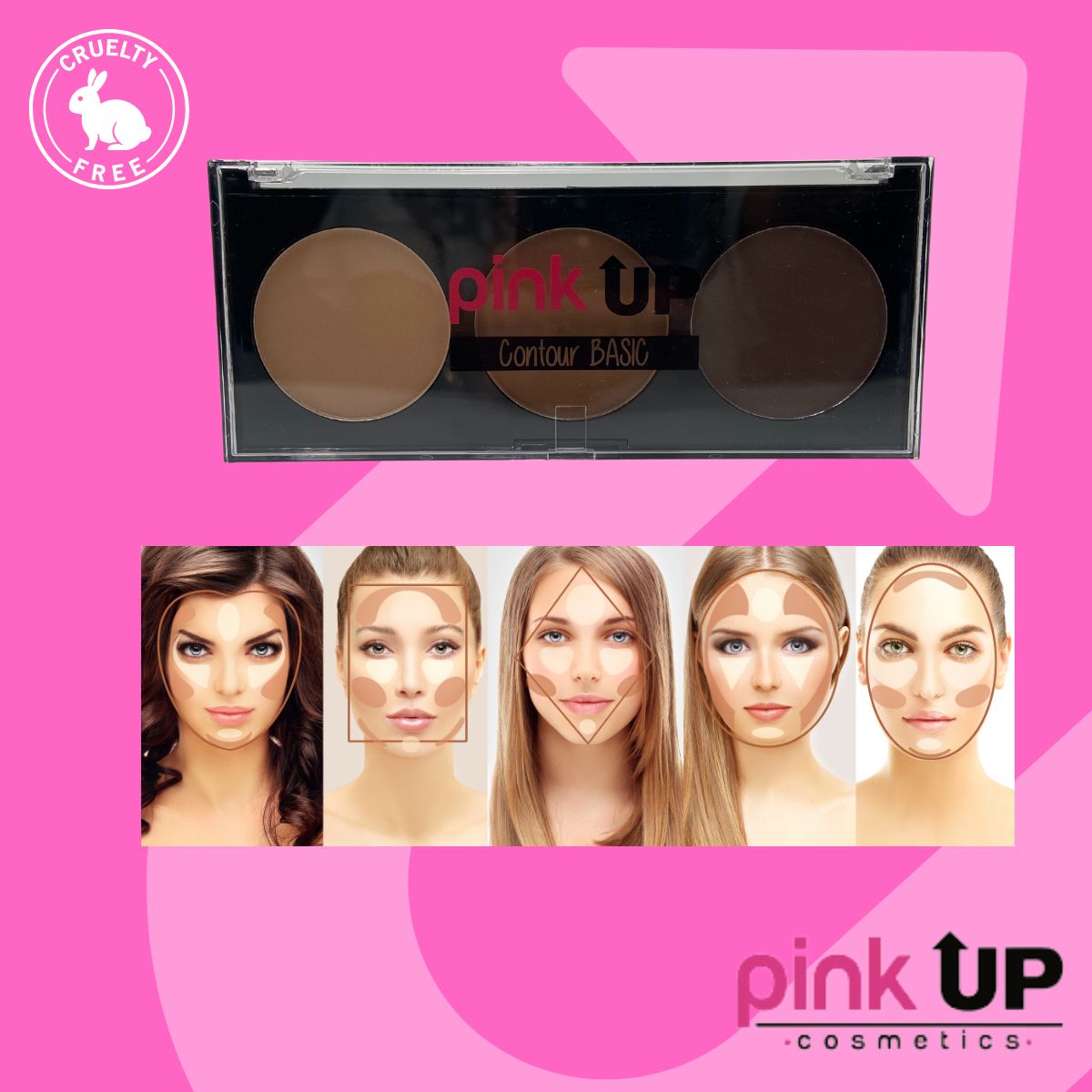 Paleta en Polvo Contour Basic 600. Pink Up