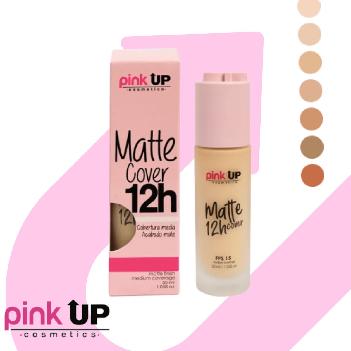 Maquillaje Líquido Mate Pale 300 Matte 12 hrs. Pink Up