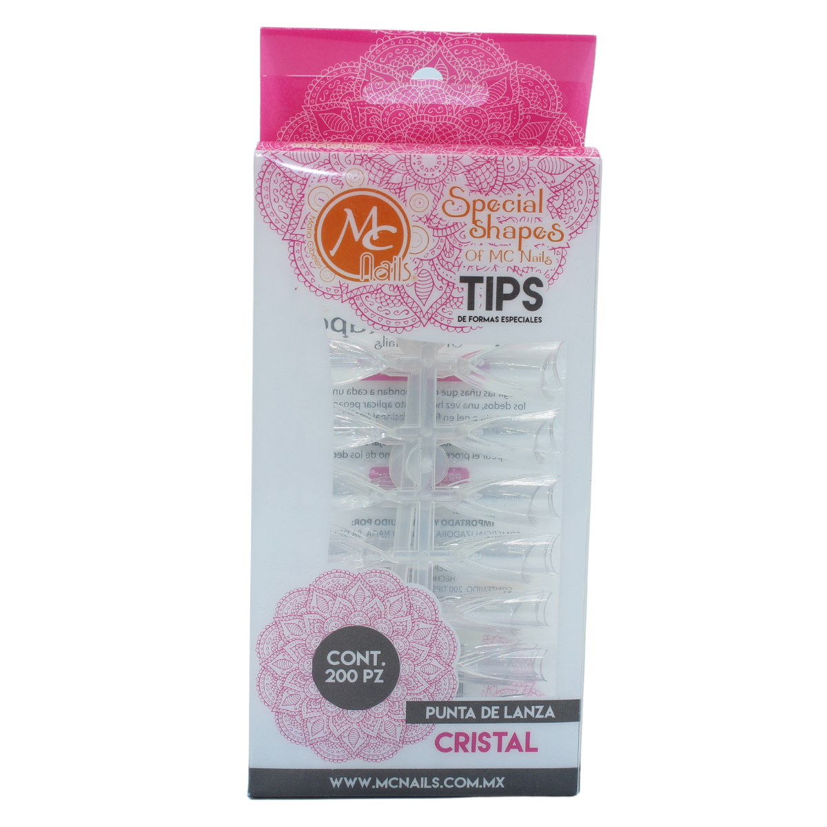 Tips Puntas De Lanza, 200 Piezas Cristal. Mc Nails