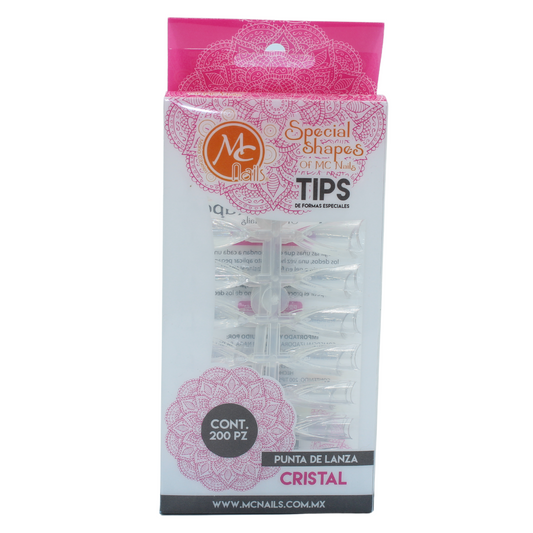 Tips Puntas De Lanza, 200 Piezas Cristal. Mc Nails