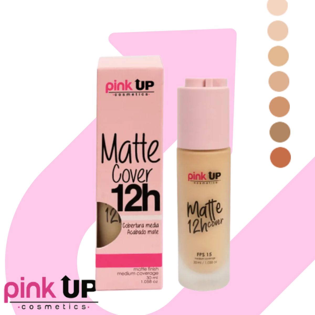 Maquillaje Líquido Mate Pale 500 Matte 12 hrs. Pink Up