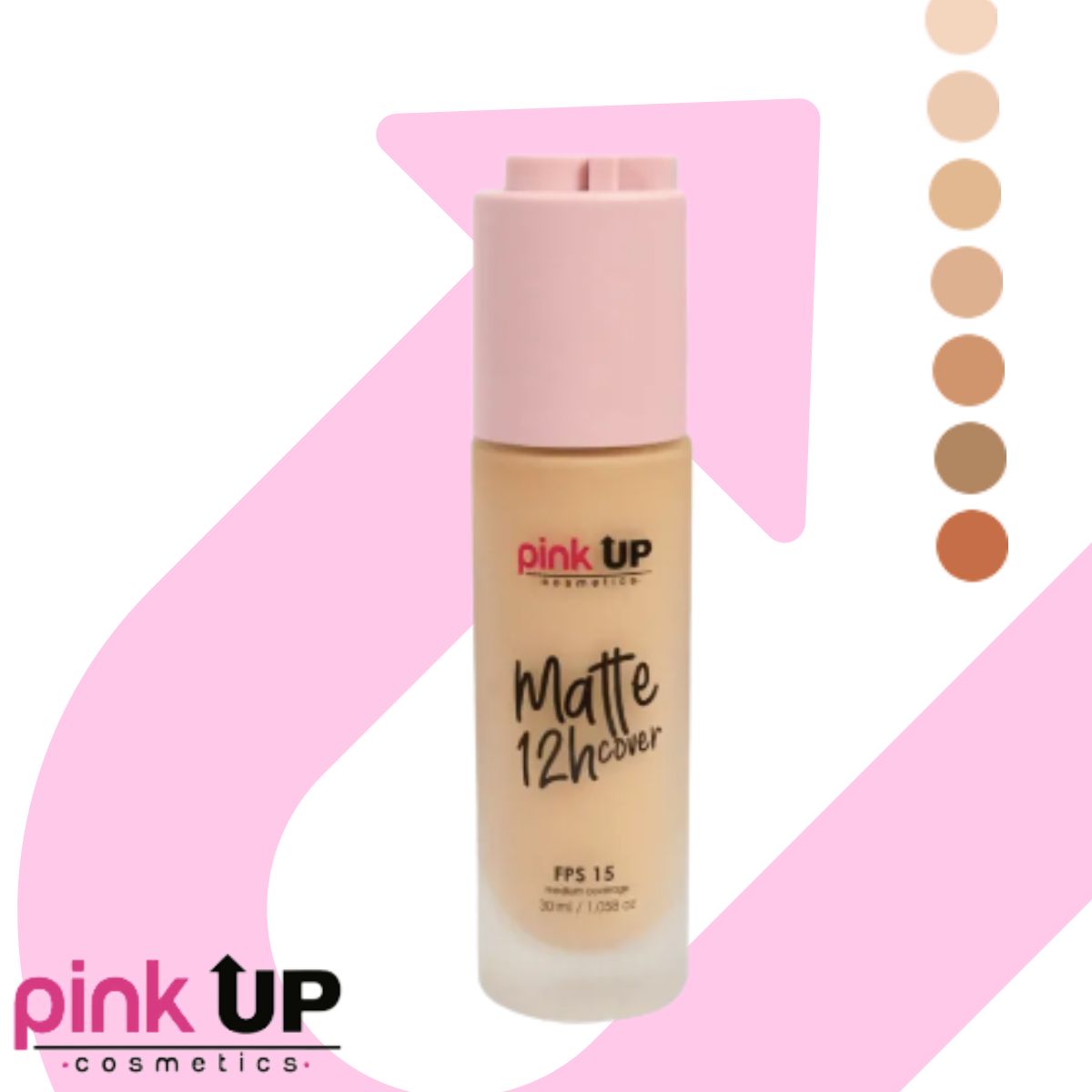 Maquillaje Líquido Mate Pale 500 Matte 12 hrs. Pink Up