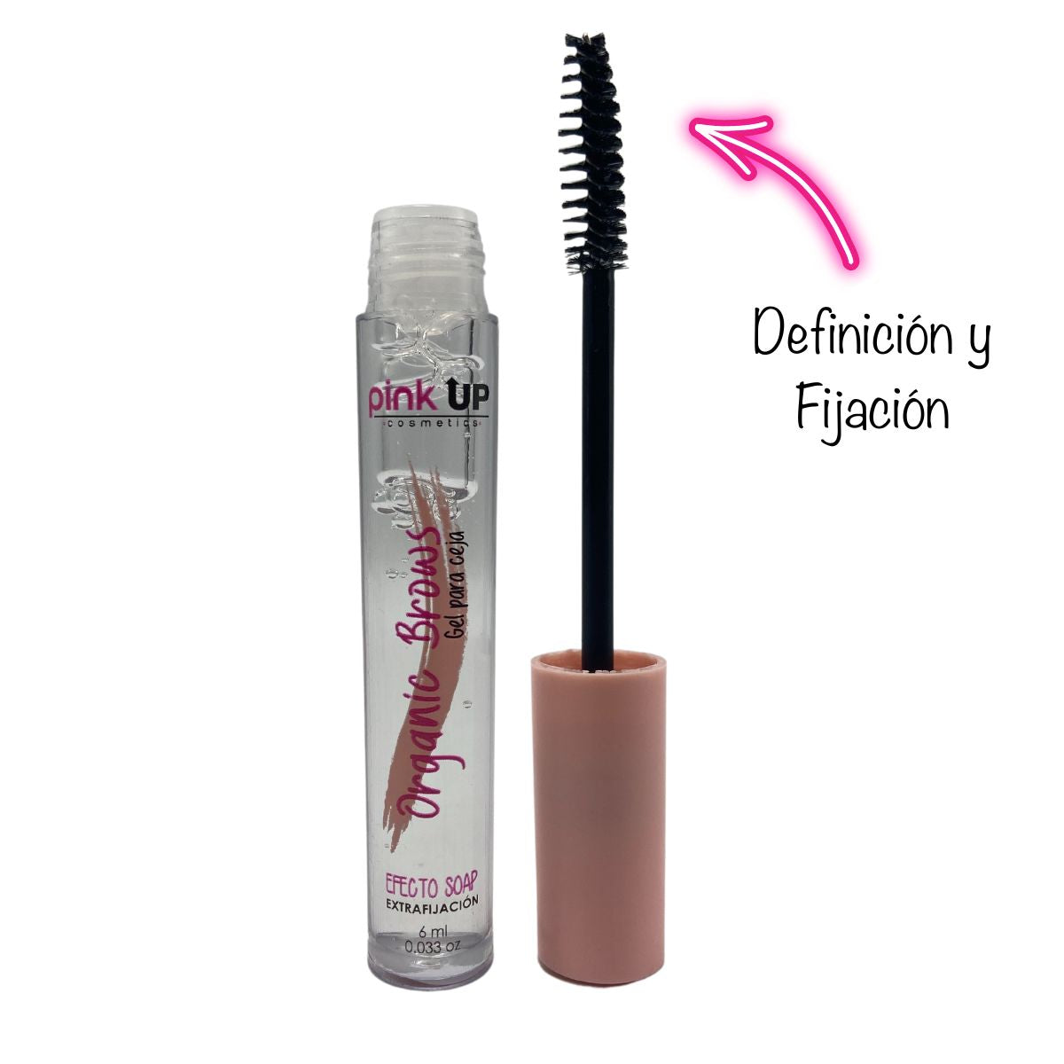 Organic  Brows Gel 0I, Gel Para Cejas Transparente. Pink Up