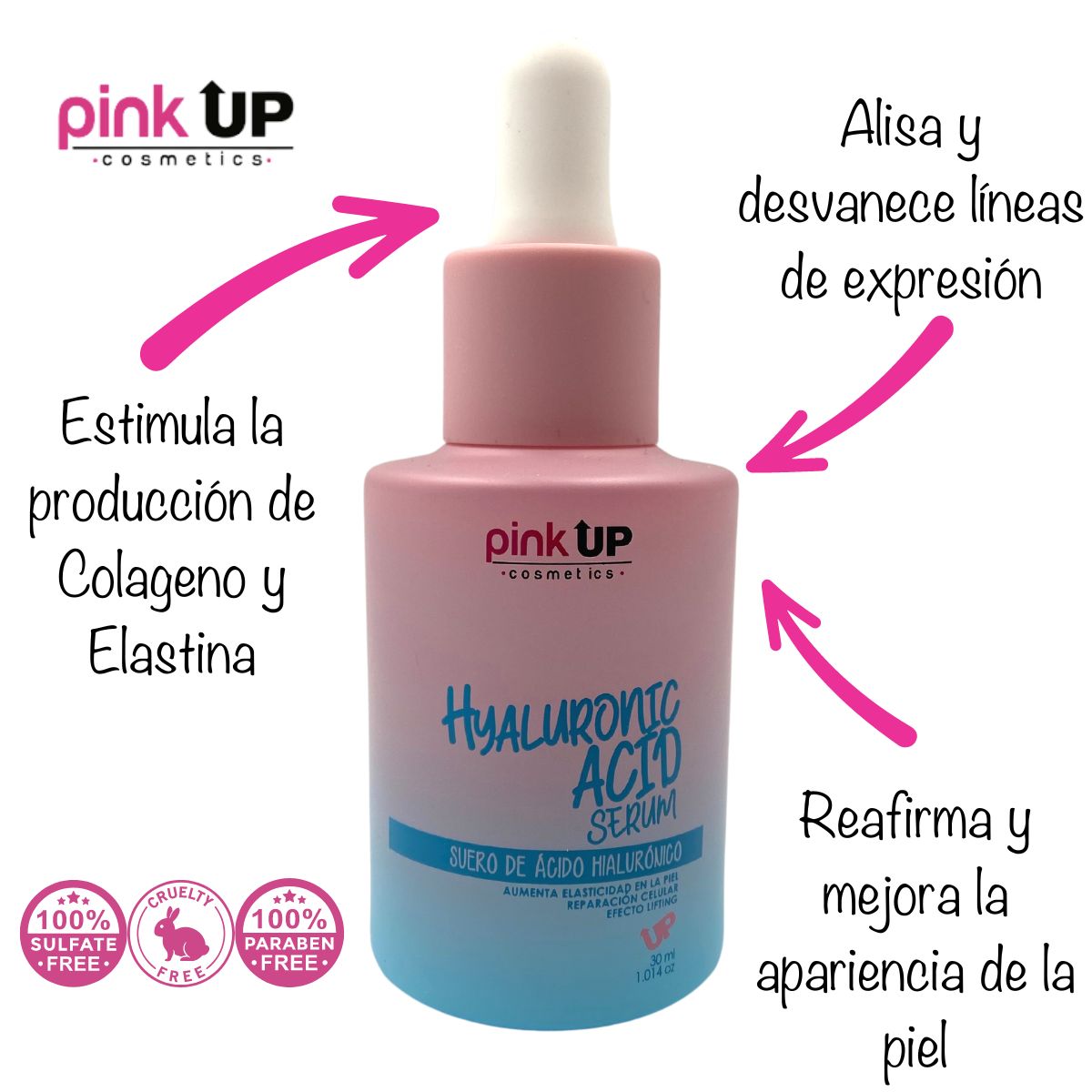 Suero de Ácido Hialurónico. Pink Up