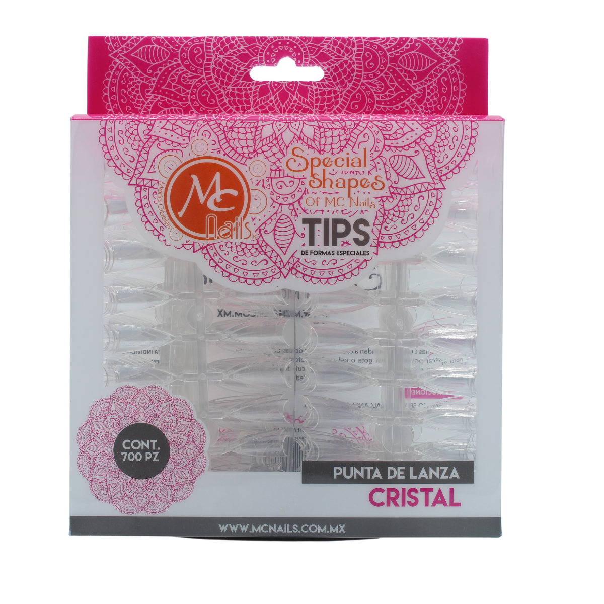 Tips Puntas De Lanza, 700 Piezas Cristal. Mc Nails