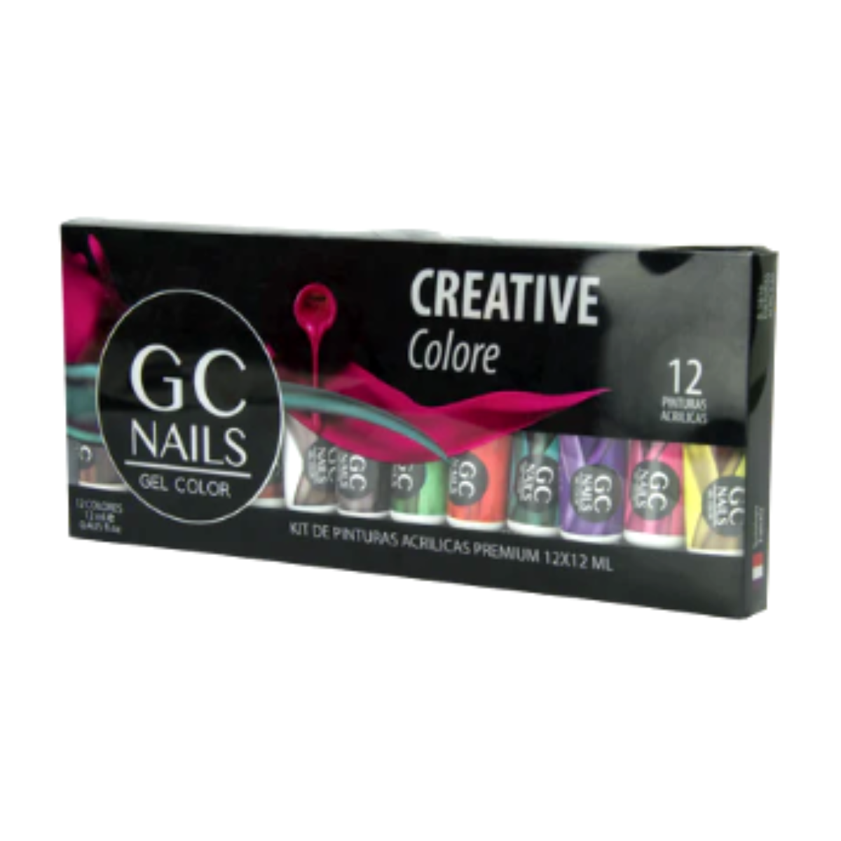 Pintura de mano alzada CREATIVE,12 piezas. Gc Nails