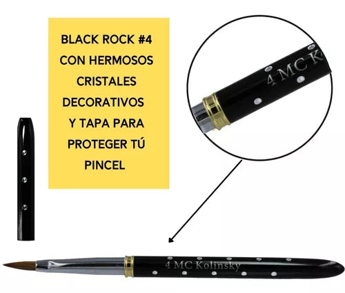 Pincel Black Rock #4. Mc Nails