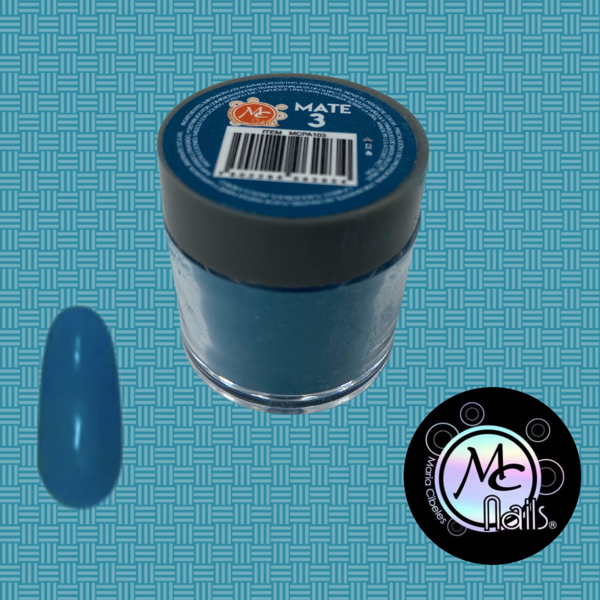 Polvo Acrílico Mate 7grs Blue #3. Mc Nails