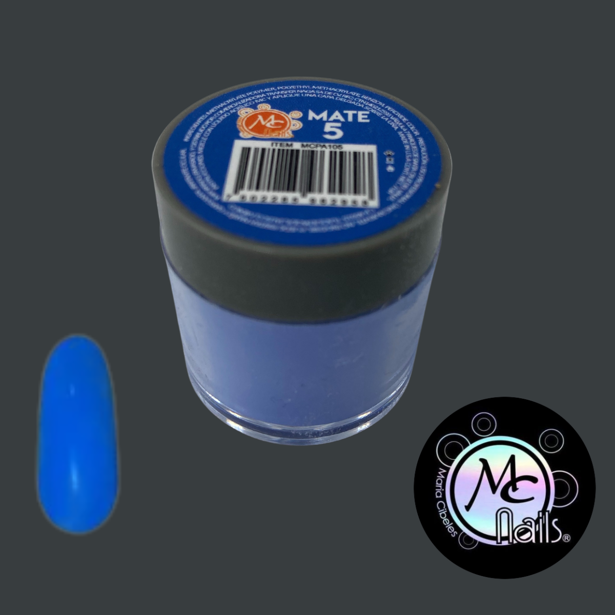 Polvo Acrílico Mate 7grs Royal Blue #5. Mc Nails