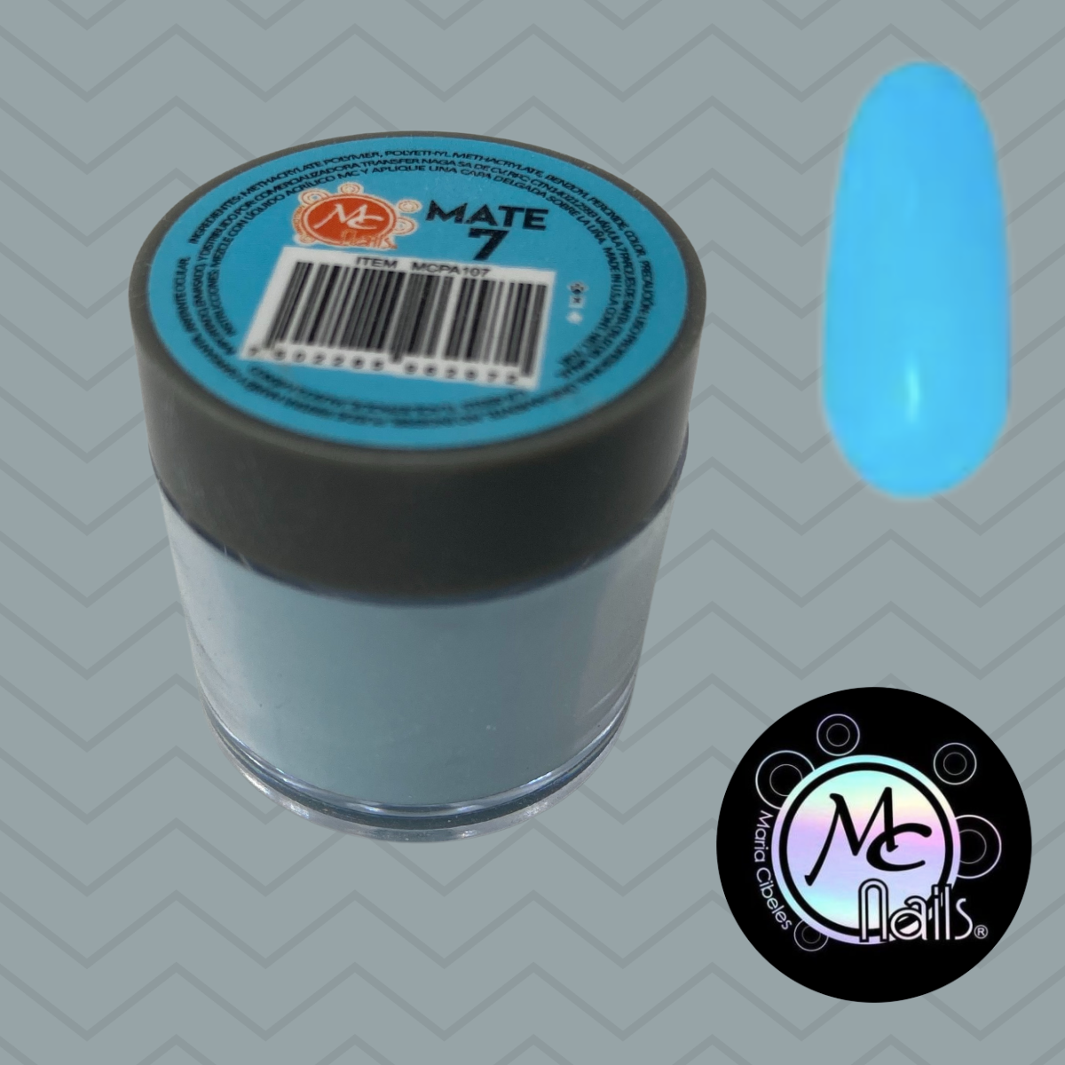 Polvo Acrílico Mate 7grs Sky Blue #7. Mc Nails